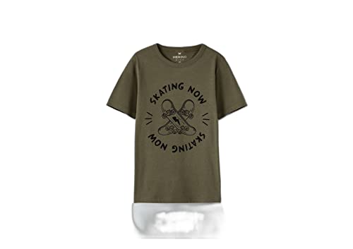 Camiseta Infantil Menino Manga Curta Com Estampa Tam 1 A 16 - Verde Escuro - 6