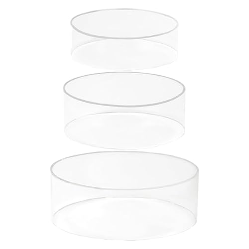 Fyrdyn Elevador Para Tartas | Base Transparente para Pasteles | Estante Circular en 3 Unidades para Mesa, Eventos, Hogar, Joyería, Bodas y Decoración
