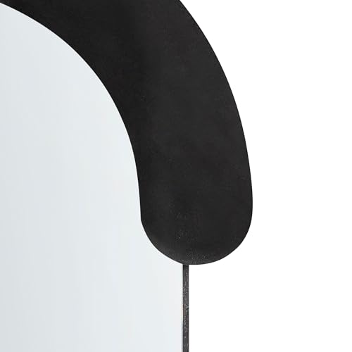 Specchio Da Parete In Mdf Nero Con Cornice In Vetro 54 X 158 Cm Forma Irregolare Decorativo A Parete Pezzo D'arredo In Stile Moderno - 7