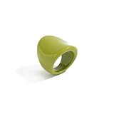 ChungLong0593 Multi-Color Chunky Resin Statement Ring for Women - Shiny Fashion Finger Ring, Lightweight Trendy Jewelry for Daily Wear & Party Accessories (Green)