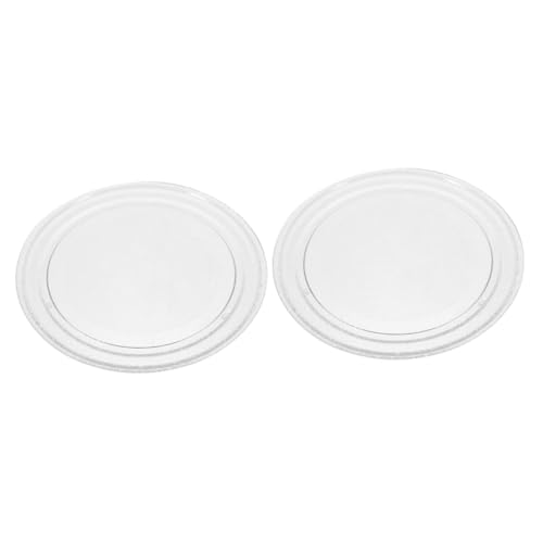 Cabilock 2 piezas Plato Giratorio de Vidrio para Microondas Resistente y Seguro Repuesto Fácil de Instalar para Hornos Microondas Compatible con Modelos Estándar de Cocina