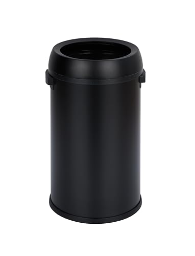 Bote de basura acero inoxidable 17 gal negro con tapa basculante