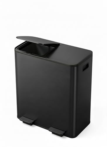 Garvee Trash Can, 2 x 8 gal (2 x 30 L) Garbage Can for Kitchen Dual Compartment Recycling Kitchen Step Trash Bin, Stainless Steel Trash and Recycle Bin Combo with Soft-Close Lid,Black - image 7
