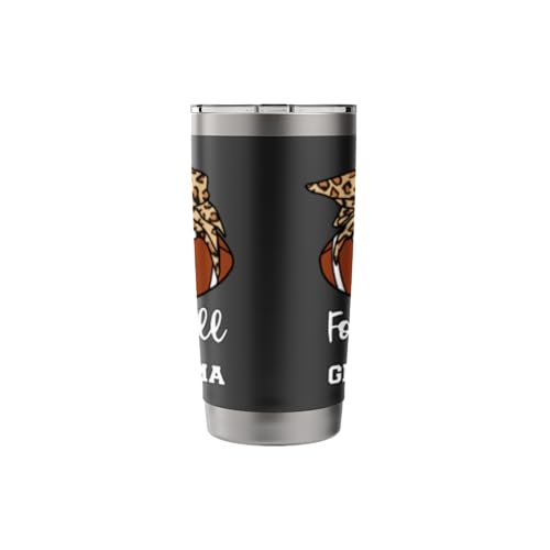 Football Great Grandma Funny Football Player Leopard Grandma Stainless Steel Insulated Tumbler