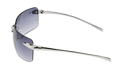 Rimless Sunglasses Fashion Rectangle Tinted Lens Eyewear 90S Glasses Style Retro Design Square Frames Clear Metal Art Vintage3