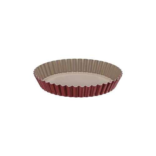 Foto von Tramontina BRASIL Quiche-/Tarteform mit Hebeboden, 24 cm, antihaftbeschichtet, mit gewelltem Rand Rot