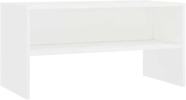 vidaXL TV Cabinet with Open Compartment Living Room Sideboard Home Furniture HiFi Stand Unit Entertainment Centre White Engineered Wood