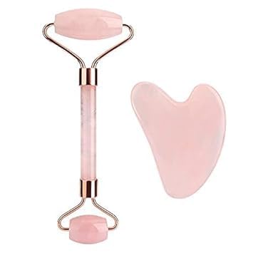 FEDDE Rose Quartz Face Massager Roller Double Sided Jade Roller Tool for Anti-Aging, Anti-Wrinkles, Face Neck Toning, Skin Firming-image-6