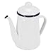 TOPBATHY Black Rim Esmalte Cafetera: Esmalte Esmalte Esmalte Percolator Cafetera Tetera para Alimentos Horno y Lavavajillas
