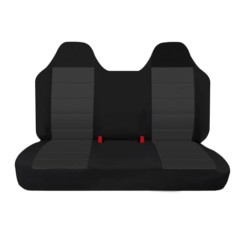 Fioqe Truck Seat Cover Front Solid Bench Seat Covers with Molded Headrests Compatible with Ford F-150 1999 2000 2001 2002 2003 2004 Thickened Oxford Cloth-Black
