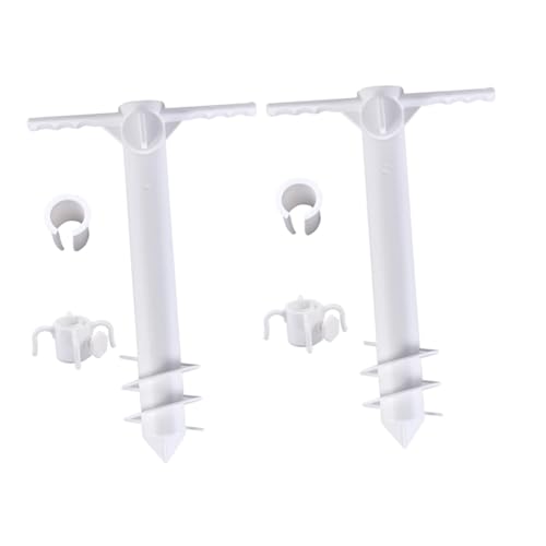 AKOOSY 2個 大号製ビーチパラソル用サンドアンカー 工具不要のサムスクリュー締付 砂 土 芝対応 風強い日でも安定保持 ガーデン ビーチ パ