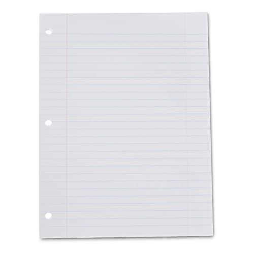 Amazon Basics Wide Ruled Loose Leaf Filler Paper, 600 Count (6 Packs of 100 Sheets), 10.5 x 8 Inch, 6-Pack, White