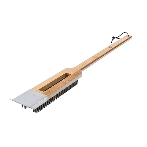 Image of Solo Stove Pizza Oven Brush | Perfect for Pizza Stone Cleaning & Crumb Removal - Lightweight, Long-Lasting Oven Cleaner Tool, Durable Bamboo Frame /Stainless Steel Bristles, L x W: 73,7 x 1,9 cm