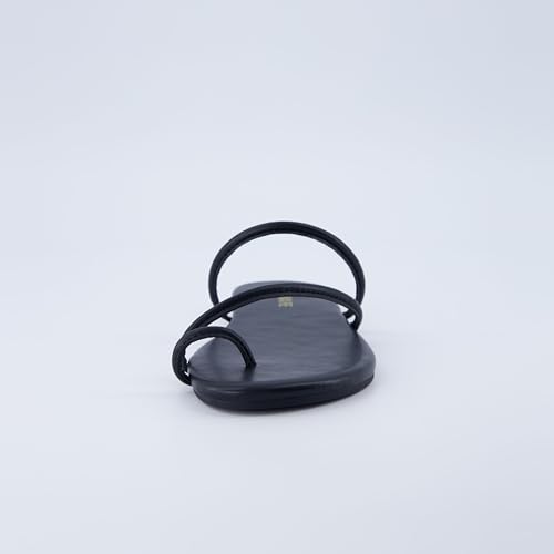 CUSHIONAIRE Resort Strappy Sandals for Women, Vegan Leather Memory Foam Flat Women's Sandals with Toe Ring3