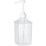 Uceoo Coffee Syrup Dispenser, Plastics Syrup Bottle With Plastic Pump, 37 Oz Large Capacity Square Syrup Pump Dispensers for Coffee Bar, Simple Pump Bottle for Honey, Condiments, Salad Dressings