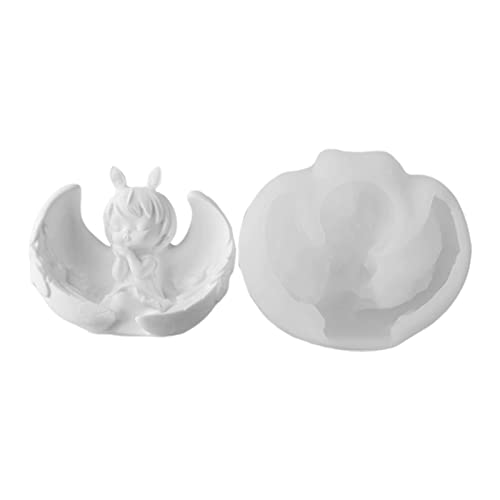 Moldes de ángel para hacer muñecas de silicona para yeso con muñeca de ala, molde de silicona para resina
