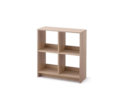 Librería cubo modular para evitar desorden en casa, estante de madera 4 niveles Iris Ohyama