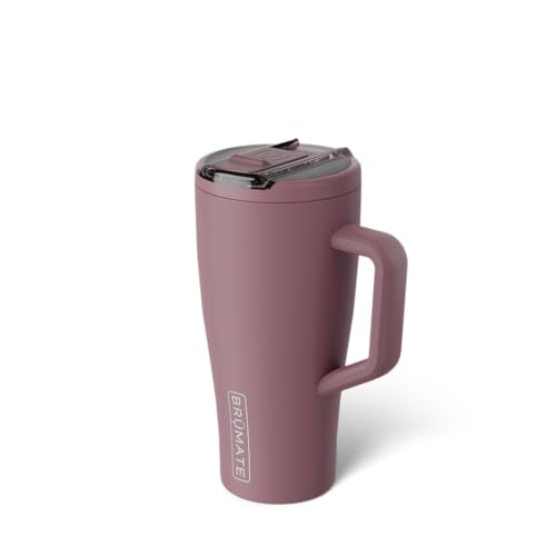 Image of BruMate Era Flip 30oz Tumbler with 100% Leakproof Covered Straw Lid | Hygienic Covered Straw | Insulated Stainless Steel Water Bottle with Handle | Cup Holder Friendly | BPA-Free (Rose Taupe)