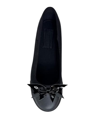 Women's Flat Summer Sneaker Emily Bat Bow - Blackout2