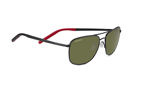Serengeti Spello Shiny Black/Black/Red Mineral Polarized 555Nm Spello Shiny Black/Black/Red Mineral Polarized 555Nm, Black, Mineral Polarized 555nm, One Size
