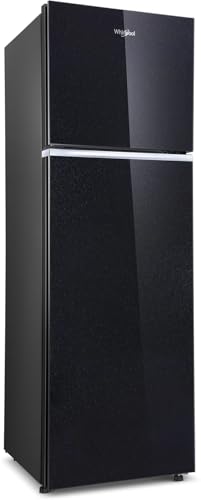 Image of Whirlpool NeoFresh 235L 2 Star Frost Free Double Door Refrigerator Glass Finish Intellisense Inverter Technology Microblock Anti-Bacterial Fast Ice Making 10 Year Compressor Warranty NEO 278GD PRM