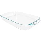 Pyrex Basics 2 Quart Glass Oblong Baking Dish, Clear 11.1 in. x 7.1 in. x 1.7 in.
