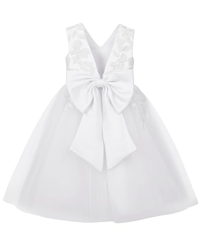 MCieloLuna Cute Lace Flower Girl Dress Puffy Tulle First Communion Dresses for Girls 2025 Toddlers Party Gown Tea Length