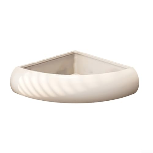 Cream Bathroom Storage Rack Wall-Mounted Corner Shelf Aluminum ABS with