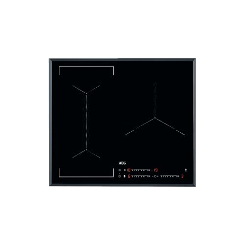 AEG IKE63441FB Placa inducción flexible, Biselada, Extraplana 3 zonas, Función Pausa, Calentamiento rápido, Sistema de conexión automática, Función Puente bizona,Negro, 60 cm