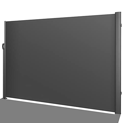 Auvent latéral 180 x 350 cm (H x L), Aluminium Polyester 280 g/㎡, Store latéral, Brise-Vue, Store latéral Extensible, Protection Solaire, revêtement PU, pour Balcon, terrasse, Jardin