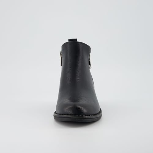 CUSHIONAIRE Taco Women’s Ankle Bootie – Low Heel Ankle Boots for Women with Memory Foam Comfort, Side Zipper, and Wide Widths Available3