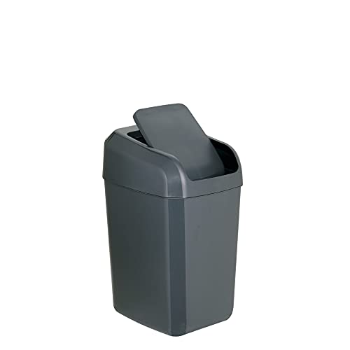 Denox DEN128 Troya Poubelle avec couvercle basculant, 15 L, anthracite, 280 x 220 x 400 mm