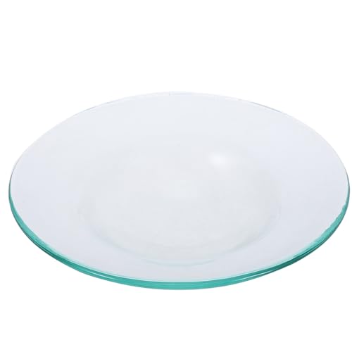 Mipcase Soucoupe en Verre Transparent 3.94X3.94X0.79 Pouces Plat D'Huile Essentielle pour Aromathérapie Diffuseur Spa Salon Sauna Parfum D'Intérieur Maison