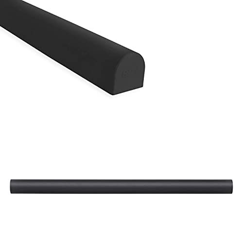 Questech Décor Soho Bullnose Tile Liner, 3/4 X 12 Inch Decorative Tile Edge Trim, Decorative Shower Tile Border, Kitchen Tile Backsplash Trim, Graphite Black, 12 Pack #TOP4