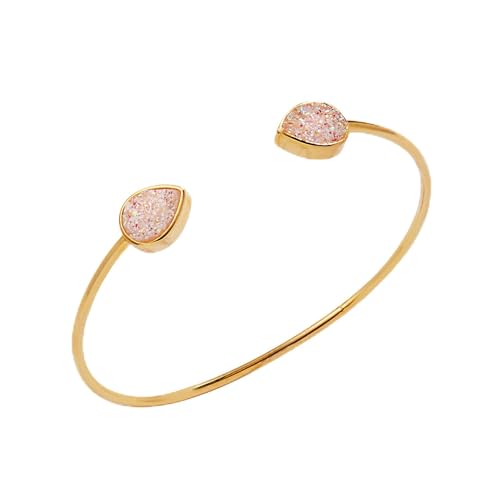 Alex and Ani Glitter Druzy Flex Cuff Bracelet, Pink