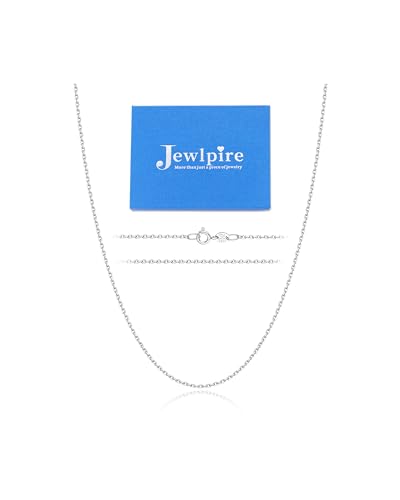 Jewlpire Italian Real 925 Sterling Silver Chain Necklace for Women, 1.2mm Cable Chain Sturdy & Shiny Women's Chains Necklaces 16 18 20 22 24 Inch