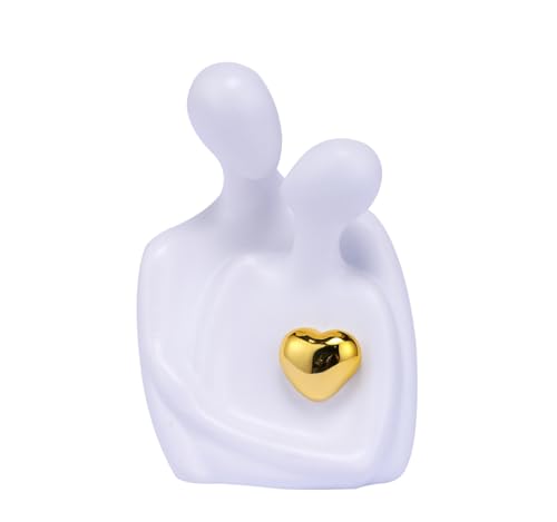 ZMLOOK White 4.29in Embracing Couple Statue, Suitable for Couples and Lovers, Resin Product, Wedding Decoration for Bride and Groom, Suitable for Modern Living Room and Room Decoration.
