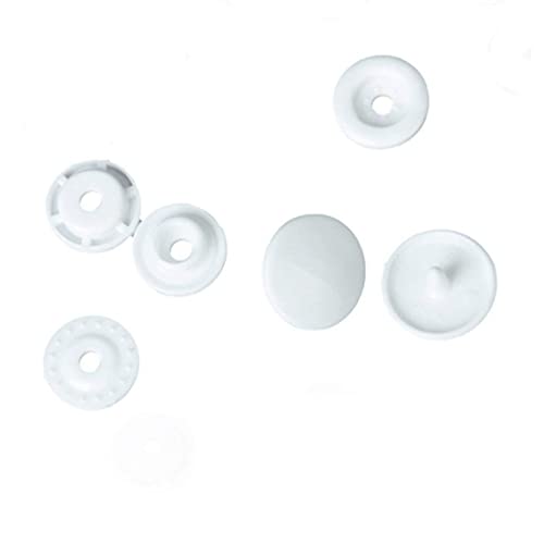 50 piezas de resina plástica T5 botones de presión de costura botones de presión 1, 2 cm broches de plástico blanco para ropa de tela pañales de bebé accesorios de ropa artesanales DIY