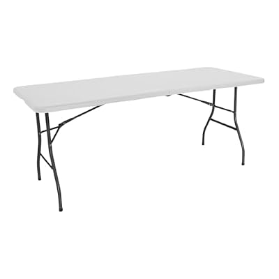 THINIA HOME Mesa Catering Plegable Portátil Blanca 240 cm Multiusos: Camping, Eventos Exteriores o Interiores | Resina y Patas de Acero | 6-8 Personas