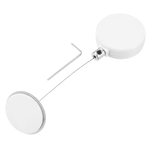 QUARKZMAN Candado de cable extensible de 1,8 pies con parche redondo, cierre de seguridad con cordón ajustable, antirrobo, para portátil, TV, 200 g, color blanco