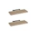 LOLAhome - Set de 2 Baldas Flotantes para Pared de Madera Natural de 60x23,5 cm, 2 Estanterías de Pared Resistentes y Decorativas sin Agujeros Visibles para Salón, Cocina, Oficina o Dormitorio