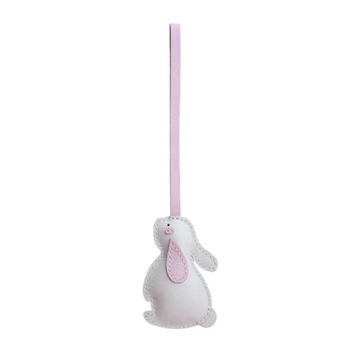 Leather Bunny Charm for Handbags, Purses, Totes, Keychains and Cars Handmade with Alran Sully Goatskin (Leather strap)