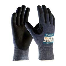 ATG 44-3745/XXL Maxicut Ultra, Blue Eng Yarn, Black Microfoam Nitrile Coating, A3 Blue 2XL