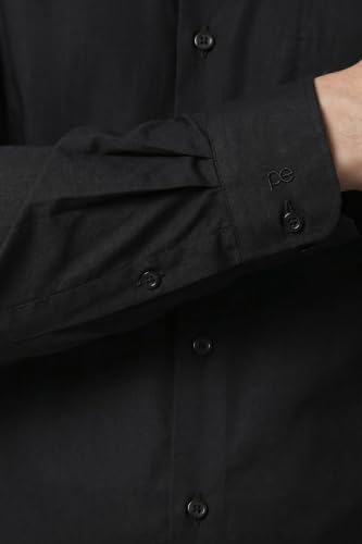 Image of Peter England Men's Satin Solid Regular Fit Formal Shirt | Cotton with Satin Sheen | Luxury