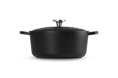 Image of Le Creuset Enameled Cast Iron Round Dutch Oven, 5.5 qt., Licorice /Crucible