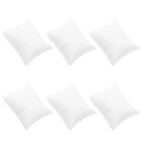 Artibetter Set 6 Cuscini Portagioie Lanugine Bianca 8x9 Cm per Esposizione Orologi, Bracciali e Catene, Supporto Morbido Multiuso per Vetrine e Negozi di Gioielli