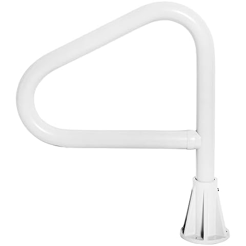 SAFTRON SF-24 Lift & Turn Single-Post Spa Support Rail with Lift & Turn Base for In-ground Spas and Partially Submerged Spas (White) Cover