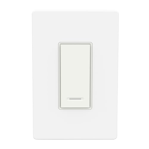 BN-LINK WiFi Smart in-Wall Light Switch, No Hub Required with Timer Function, White, Compatible with Alexa and Google Assistant, Neutral Wire Needed, 2.4 Ghz Network Only