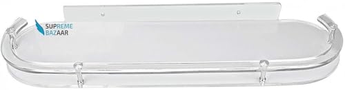 Image of 18inch Oval Transparent ABS Plastic Unbreakable Bathroom Shelf | Wall Mount Rack & Organizer for Kitchen & Bathroom | Durable, Rust-Free, Space-Saving Storage Shelf (Pack of 1)