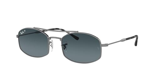 Ray-Ban RB3719 Sunglasses Bundle: RB 3719 004/S3 Gunmetal Blue Gradient Polar and Eyewear Cleaning Kit
